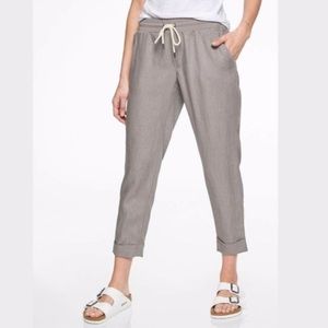 Athleta Bali Gray Linen Cropped Pants